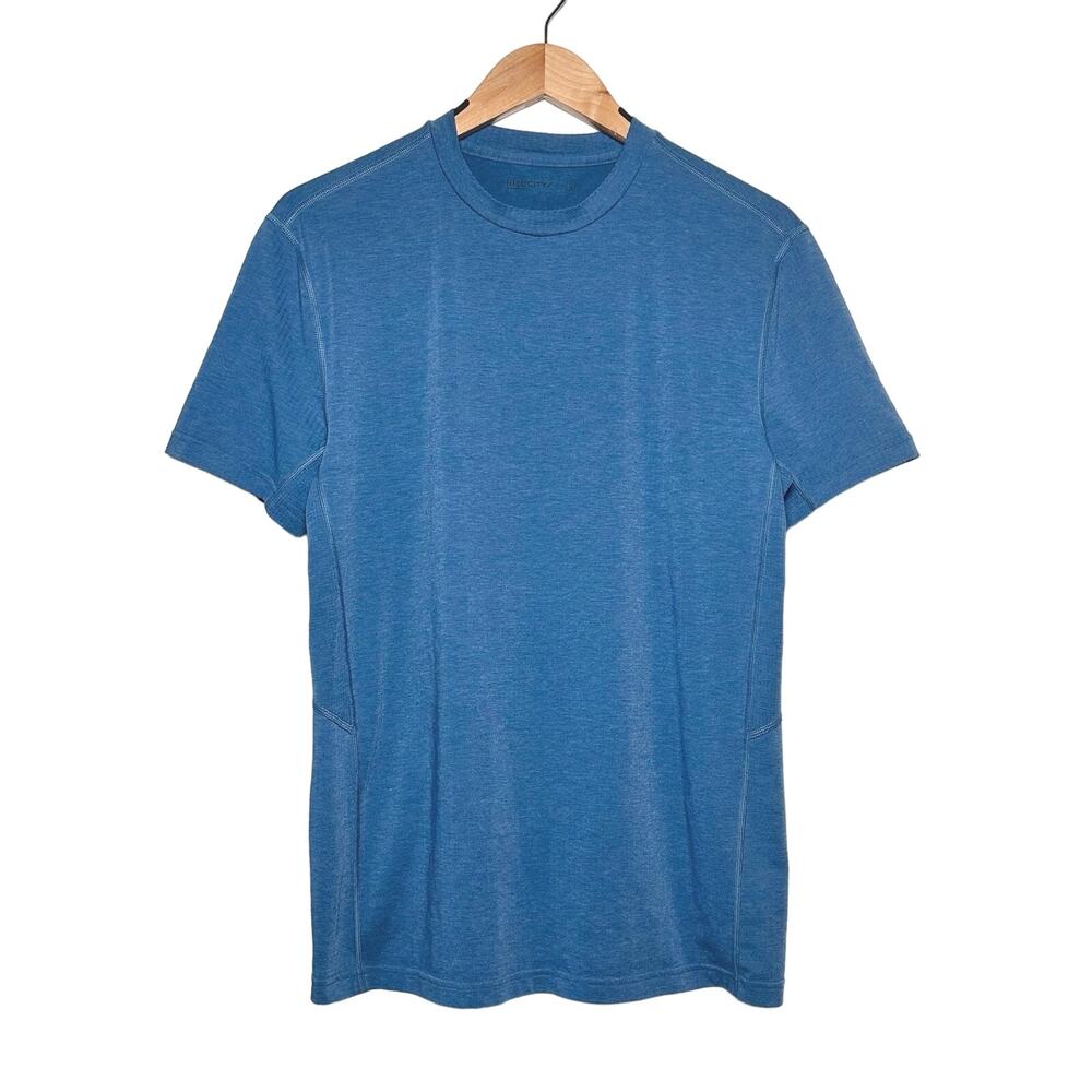 Hill City | Men | Blue Stretch Vented Performance Athletic Tee | Size Small